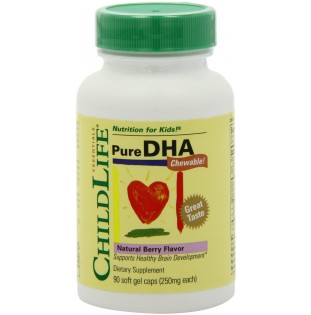 Child Life Essentials Pure DHA Soft Gel Capsules, 90-Count Natural Berry