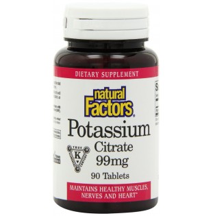 Natural Factors Potassium Citrate 99mg Tablets, 90-Count 