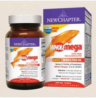 New Chapter Wholemega Whole Fish Oil 1000mg, 120 Softgels