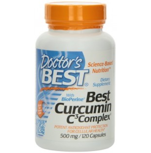 Doctor's Best Curcumin C3 Complex with BioPerine (500 Mg), Capsules, 120-Count