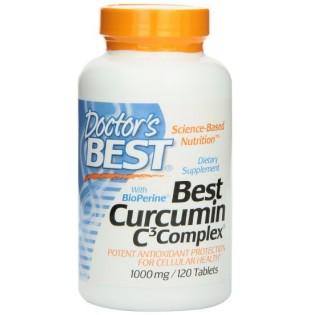 Doctor's Best Best Curcumin C3 Complex with Bioperine (1000 mg), Tablets, 120-Count 
